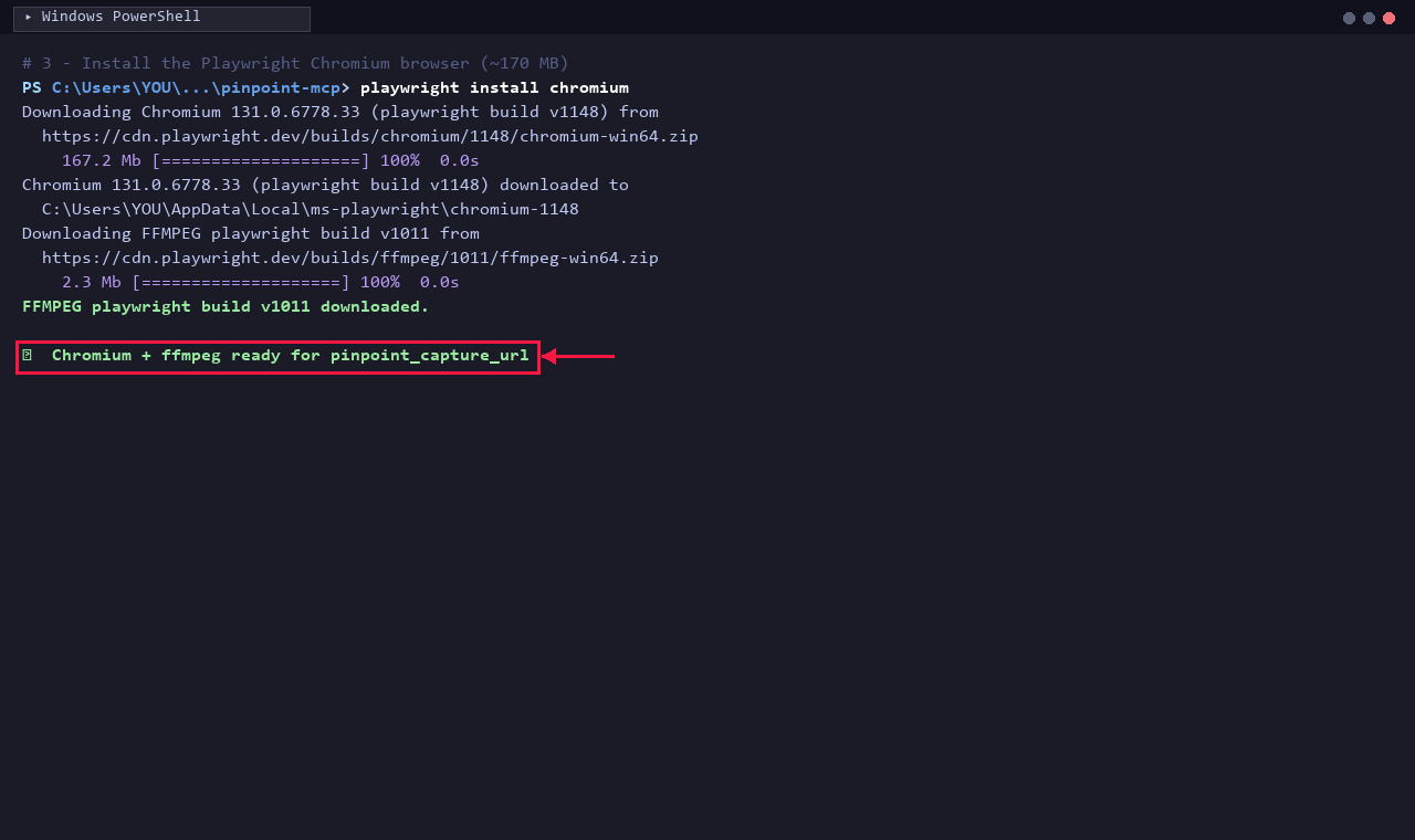 playwright install chromium downloading ~170 MB